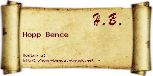 Hopp Bence névjegykártya