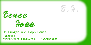 bence hopp business card
